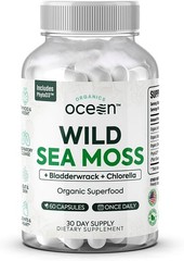 Organics Ocean Wild Sea Moss Capsules – 100% Organic 60 Count (Pack of 1)