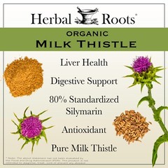 Herbal Roots Milk Thistle Capsules – Extra Strength 80% Silymarin, 60 vegan caps