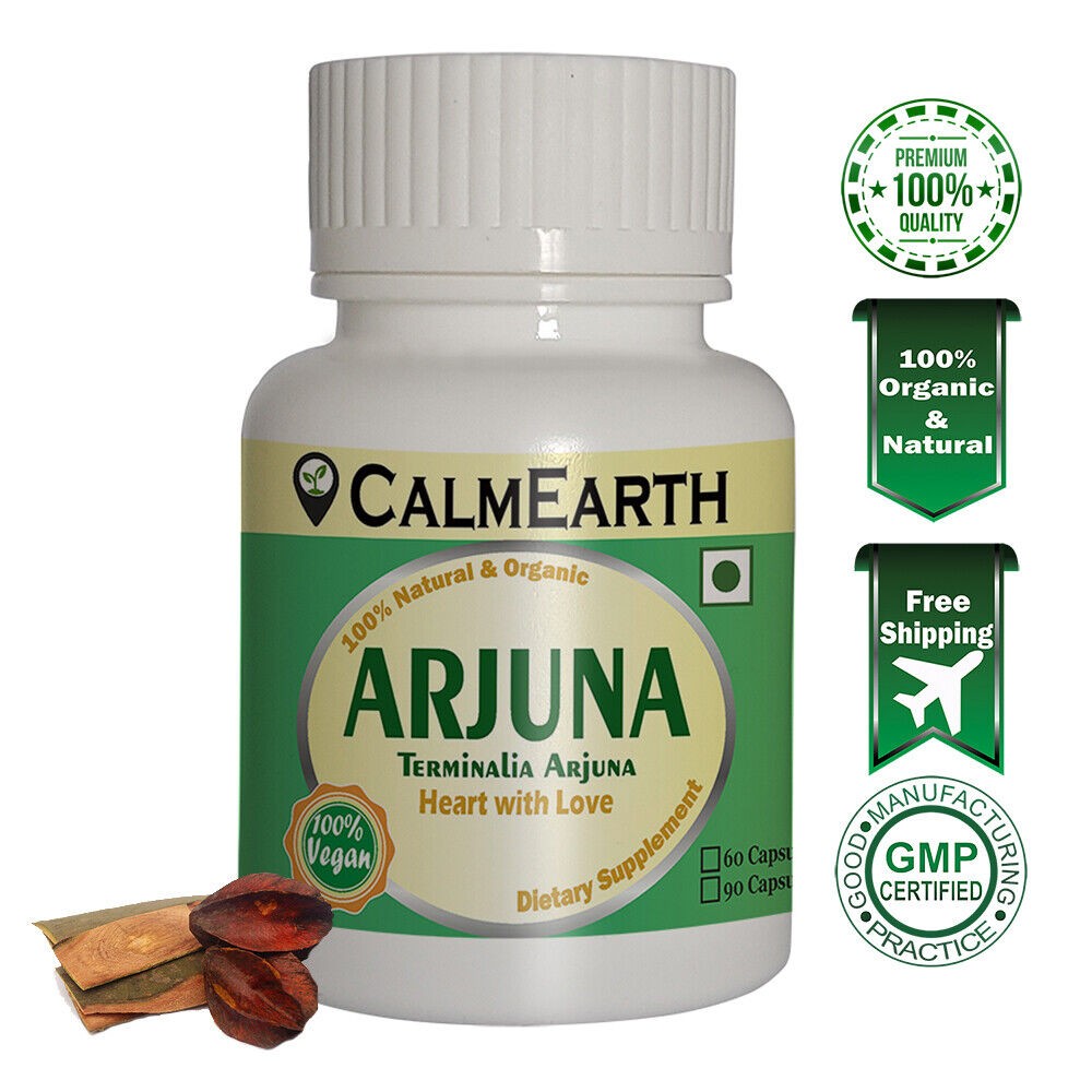 CalmEarth Arjuna Organic Capsule 100% Pure Terminalia Arjuna Heart Care