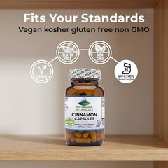 Pure Mountain Cinnamon Capsules 1000mg Organic Cassia Cinnamon Bark Supplement