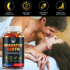 Massive Girth Gummies,Male Enhancement Gummies,Stamina Support+ Maca Root Bundle