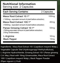 Black Maca Complex Stamina | Libido | Mood | Energy for 30 to 120 Capsules