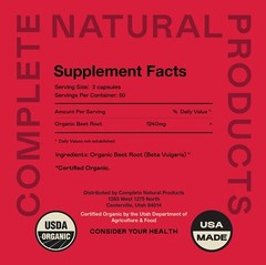 Organic Beet Root Capsules – Made in USA, Boost Energy, Stamina, Nitric Oxide