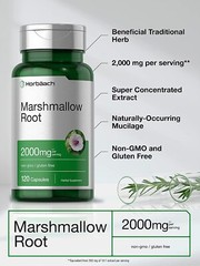 Marshmallow Root Capsules | 2000mg | 120 Count | Non-GMO | by Horbaach