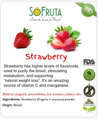 Strawberry powder 16oz (453g) Freeze Dried Kosher Vitamin C Antioxidant SoFruta