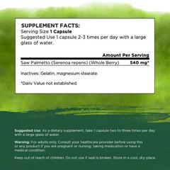 Swanson Full Spectrum Saw Palmetto Herbal Supp., Plant-Based, 540 mg/ 100 ct