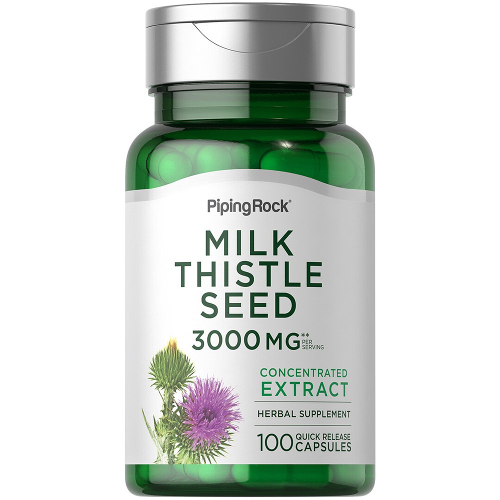 Milk Thistle Extract | 3000mg | 100 Capsules | Non-GMO | by Piping Rock