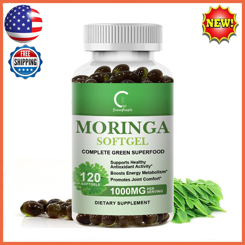 Moringa Oleifera Leaf Organic Extract 1,000mg Strength Antioxidant 120 Capsules
