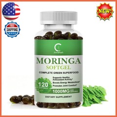 Moringa Oleifera Leaf Organic Extract 1,000mg Strength Antioxidant 120 Capsules