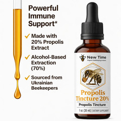 1 oz Bee Propolis Tincture 20% – Alcohol-Based, Pure, Natural Immune Support