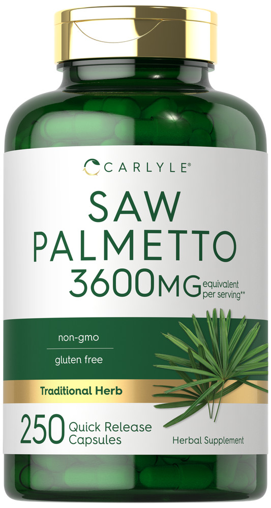 Saw Palmetto Extract | 3600mg | 250 Capsules | Non-GMO. Gluten Free | by Carlyle