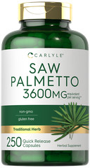 Saw Palmetto Extract | 3600mg | 250 Capsules | Non-GMO. Gluten Free | by Carlyle