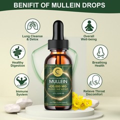 Mullein Leaf Extract Super Concentrated 420,000 MG 2 FL.OZ/60 ML Lung Cleanse