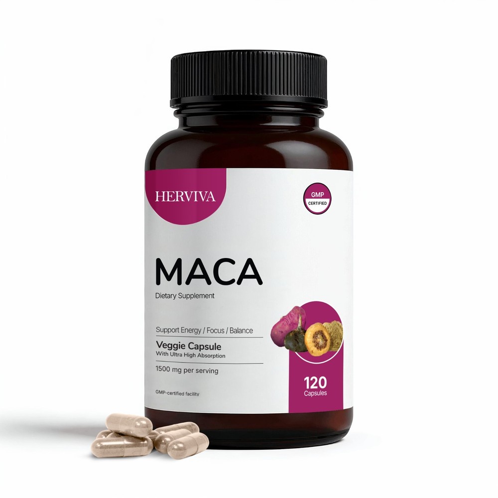 Herviva Organic MACA Extract Capsules – 1500mg