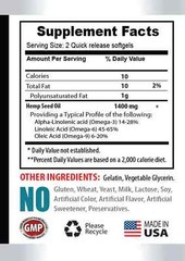 Pure oil – HEMP SEED OIL – Vegan capsules 1 Bottle 60 Capsules