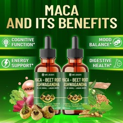 10-in-1 Maca Root Liquid Drops with Ashwagandha, Fenugreek & L-Arginine – Energy