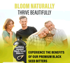 Nature’s Blooms Premium Organic Black Seed Bitters 16oz Exp 12/2029