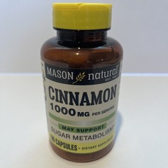 Mason Natural Cinnamon 1000 mg 100 Capsules EXP 09/2027