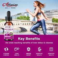 2 Bottles Milk Thistle Liquid Drop,Dandelion Root,Liver Cleanse Immune Support