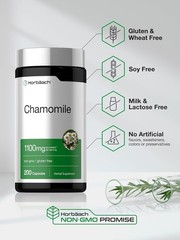 Chamomile Capsules | 1100mg | 200 Count | Non-GMO, Gluten Free | by Horbaach