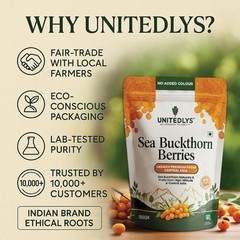 Himalayan Sea Buckthorn Dry Berries 100gm for Skin, Immunity, Gut & Heart