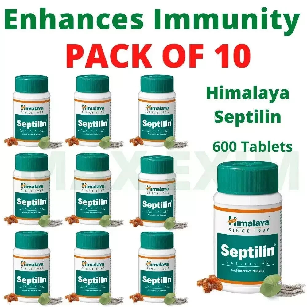 10 X Himalaya Septilin 600 Tablets, Pure Herbal Exp March 2027
