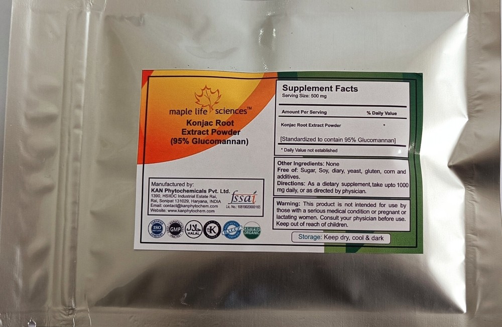 Konjac Root Extract 95% Glucomannan Powder Pure & High Quality