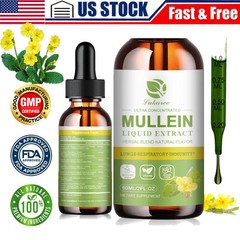 Mullein Leaf Extract Organic Lung Cleanse Drops for Lung Health Natural Herbal