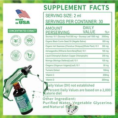 Vyxion Soursop Bitters Liquid Drops 10 in 1 with 2 Fl Oz (Pack of 1), Green