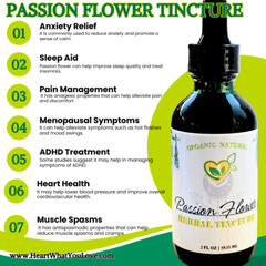 Passion Flower Tincture Natural Pure Herbal Liquid Drops Extract 2 Oz Calm ADHA