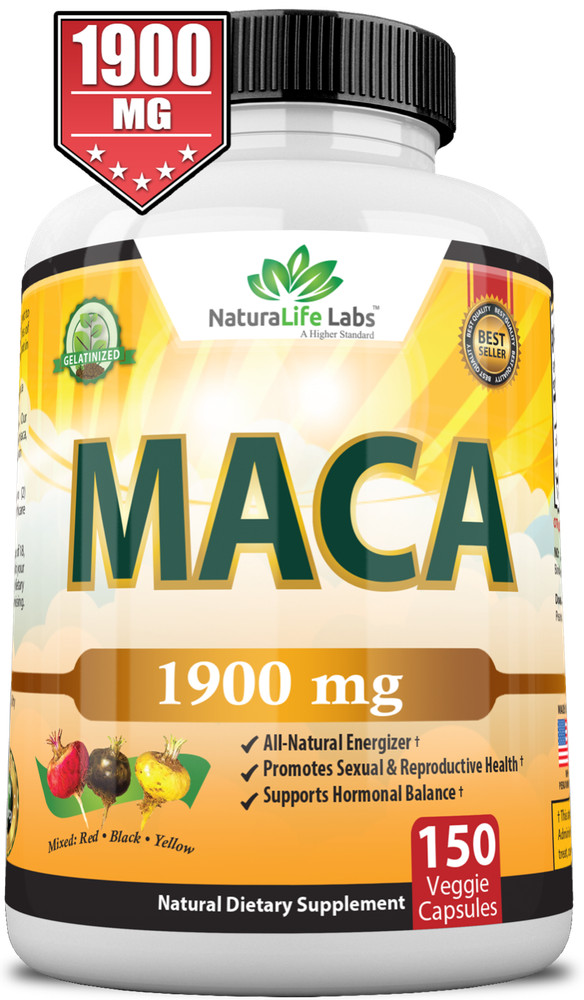 Organic Maca 1900 MG per serving 150 vegan capsules Peruvian Maca Root