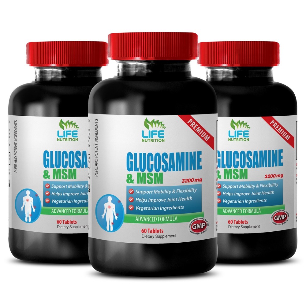 collagen supplement – Glucosamine & MSM 3200mg – arthritis support 3 Bottles