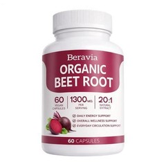 Beravia Organic Beet Root Capsules, Purely Organic, Non-GMO 60-Counts
