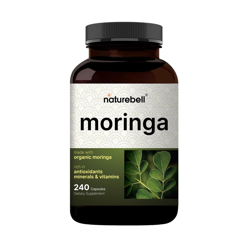 NatureBell Moringa 240 Capsules Organic Superfood Support – 120 Servings