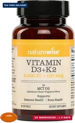 Vegan Vitamin D3 + K2 with Organic Coconut MCT Oil – Natural D3 5000I