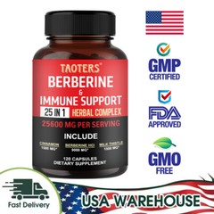 Berberine with Ceylon Cinnamon 25600mg 60/120 Caps Heart Health & Immune