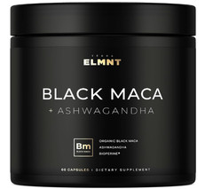 Organic Black Maca Root with Ashwagandha -Highest Potency 40,000mg 40x Strength