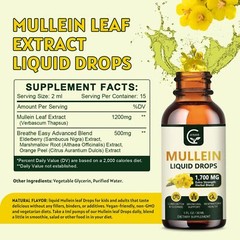 GORNVB 2 Pack Mullein Drops for Lungs – Lungs Cleanse and Respiratory Support…