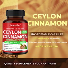 True Organic Ceylon Cinnamon Capsules 1210mg Highest Potency Blood Sugar Support
