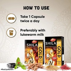 Shilajit Gold 20cap. 100% Ayurvedic For Power,Stamina,Strength,Counter Weakness