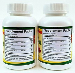 (2 Packs) Moringa Guanabana (Soursop) Curcuma (Tumeric) 180 Capsules Antioxidant