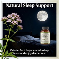 Valerian Root Sleep 120 Capsules Promote Muscle Relaxation Heart Health Mood