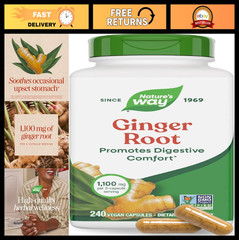 Ginger Root Capsules 1,100 mg – Vegan, Non-GMO, 240 ct for Digestive Comfort & N