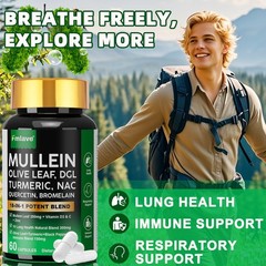 18-in-1 lung complex Mullein Extract Supplement for Lungs Detox and Cleanse 60ct