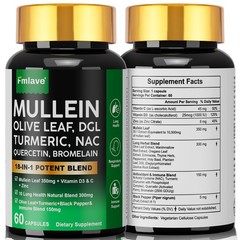 18-in-1 lung complex Mullein Extract Supplement for Lungs Detox and Cleanse 60ct