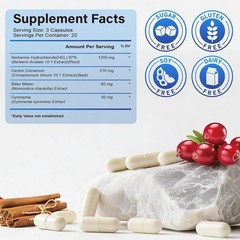 Berberine with Ceylon Cinnamon Supplement Liquid Drops + Bitter Melon Extract