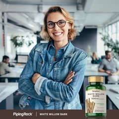 White Willow Bark Capsules | 1500mg | 200 Count | Gluten Free | by Piping Rock