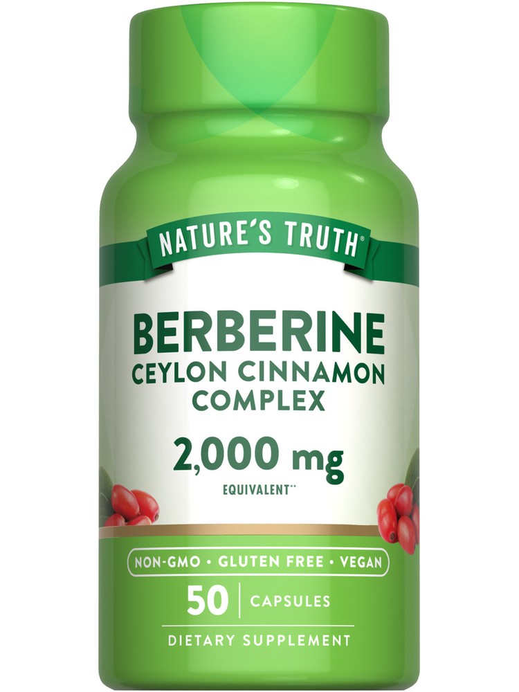 Berberine with Ceylon Cinnamon 2000mg | 50 Vegan Capsules | by Nature’s Truth