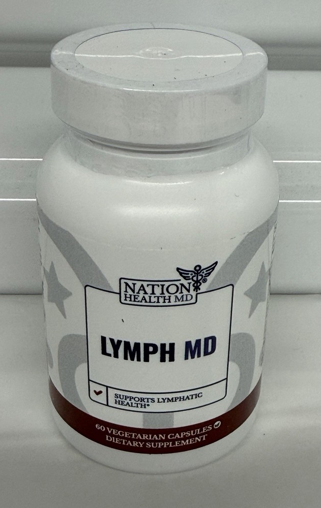 Nation Health MD Lymph MD Lymphatic Health Support 60 Veg Capsules Exp 03/2028