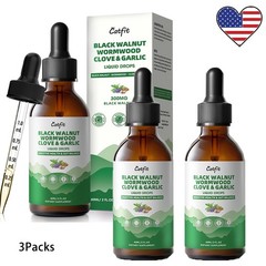3x Parasite Cleanse Tincture/Extract-Wormwood, Black Walnut Hull, Clove 60ML